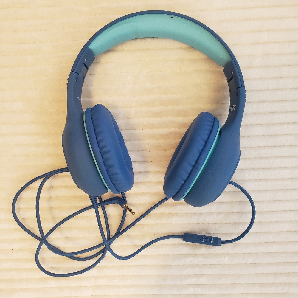 MPOW Youth Blue/Teal Wired Hearing Protection Headphones W/ 2 Frequencies NWOT